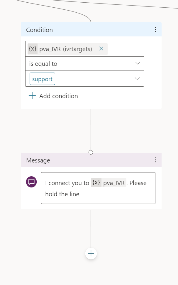 Figure 18: Change condition for support