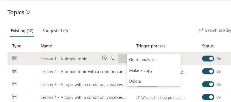 Figure 3: Delete "Lesson 3"